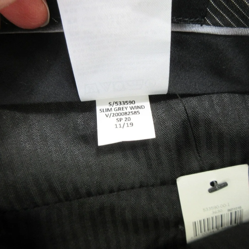 Banana Republic Men's Pants 36x30 Slim Fit Gray Windowpane Check Dress Pants New
